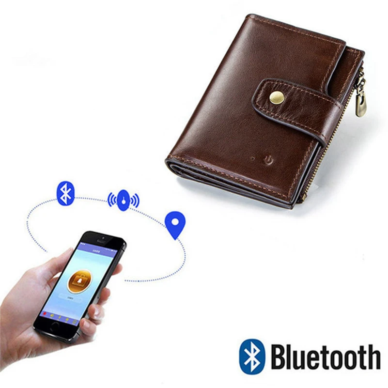 Pentru Smart Bluetooth Pierdut Portofel Din Piele Rfid Blocking Alarmă Harta Multifuncțional De Agrement Portofel ~ En-gros / Reginanoptii.ro