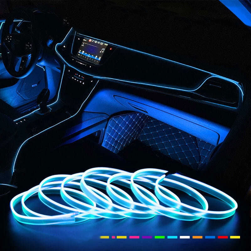 Quadrant make up lend Pentru Masina El Sârmă De Lumină Led-uri De Interior Cu Neon De Iluminat  Ghirlanda Cabluri Tub Ambientale Led Benzi Decor Tub Flexibil Culori Led-uri  Auto ~ Lumini auto / Reginanoptii.ro