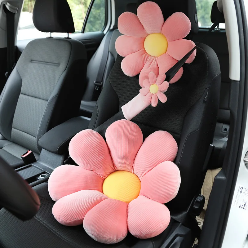Pentru Flori Drăguț Masina Gât Perna Moale Auto Tetiera Talie Pernă De  Siguranță Centura De Umăr Pad Accesorii Auto Pentru Fete Femei ~ Accesorii  de interior /