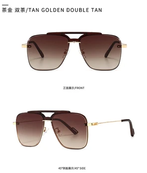 2021 Noua Moda Pătrat Bărbați Cadru Retro Drand Aviației ochelari de Soare Premium Metal Femeie de Lux All-meci ochelari de Soare Oculos De Sol